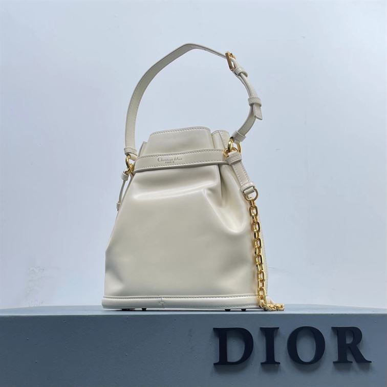 DIOR MEDIUM C EST DIOR BAG WHITE CD EMBOSSED CALFSKIN