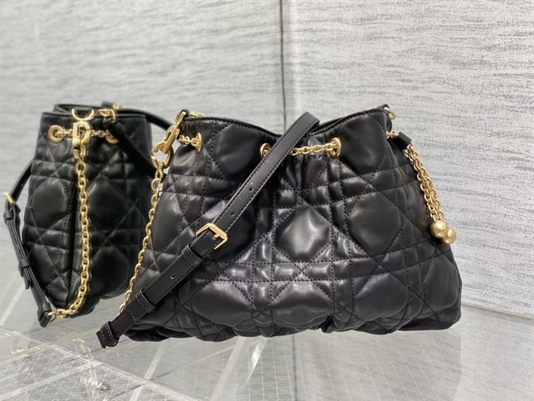 DIOR MEDIUM DIOR AMMI BAG BLACK SUPPLE