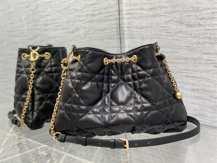 DIOR MEDIUM DIOR AMMI BAG BLACK SUPPLE