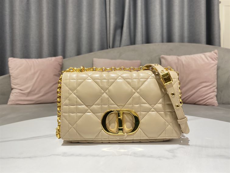 DIOR MEDIUM DIOR CARO BAG BEIGE QUILTED