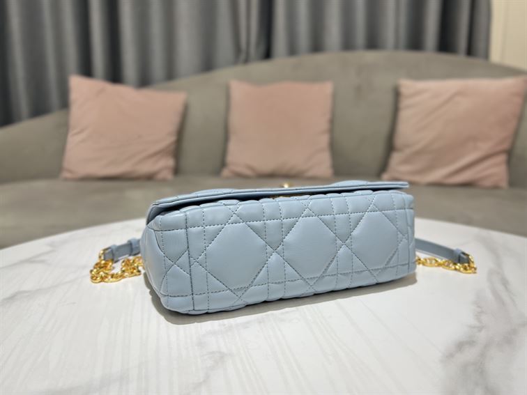 DIOR MEDIUM DIOR CARO BAG BLUE QUILTED