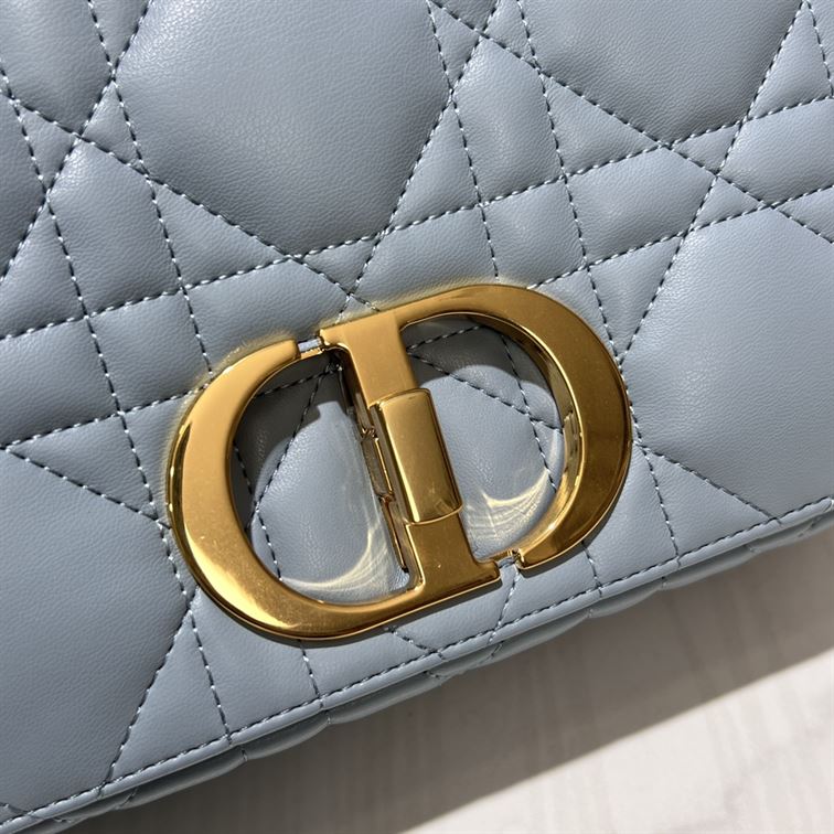 DIOR MEDIUM DIOR CARO BAG BLUE QUILTED