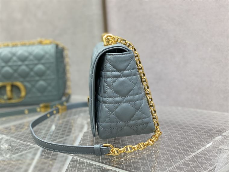 DIOR MEDIUM DIOR CARO BAG BLUE SUPPLE CANNAGE CALFSKIN