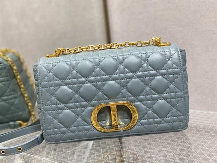 DIOR MEDIUM DIOR CARO BAG BLUE SUPPLE CANNAGE CALFSKIN