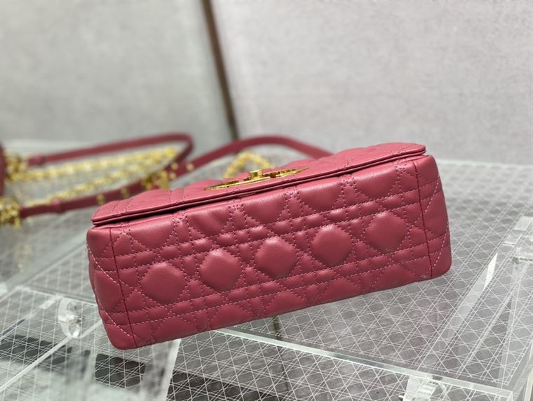 DIOR MEDIUM DIOR CARO BAG PINK SUPPLE CANNAGE CALFSKIN