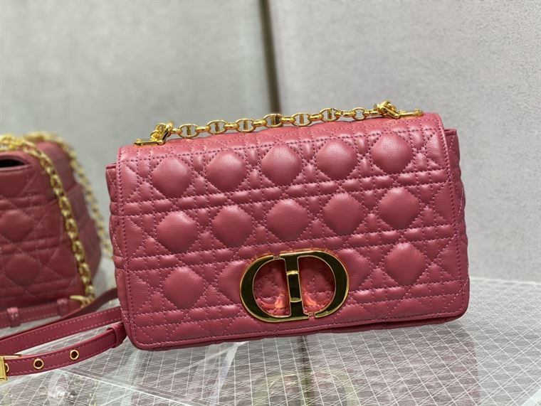 DIOR MEDIUM DIOR CARO BAG PINK SUPPLE CANNAGE CALFSKIN