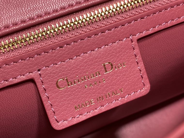 DIOR MEDIUM DIOR CARO BAG PINK SUPPLE CANNAGE CALFSKIN