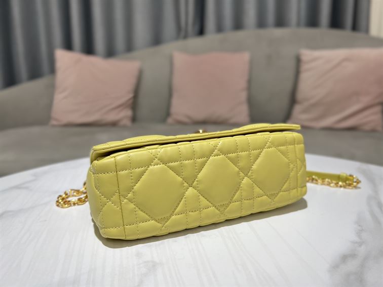 DIOR MEDIUM DIOR CARO BAG YELLOW QUILTED