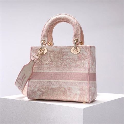 DIOR MEDIUM LADY D-LITE PINK BAG