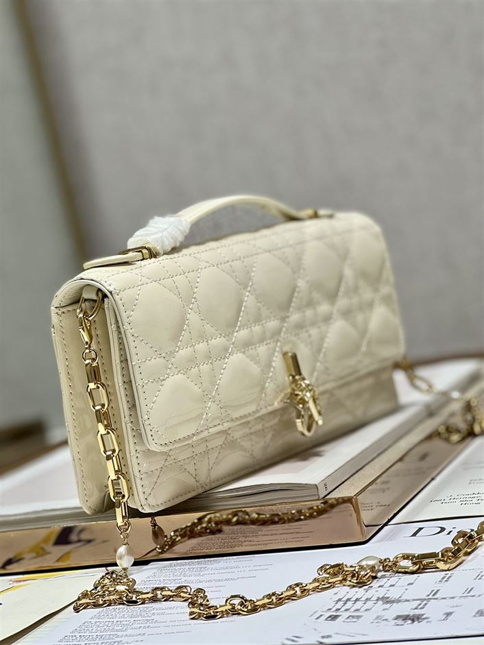 DIOR MISS DIOR MINI BAG BEIGE CANNAGE LAMBSKIN