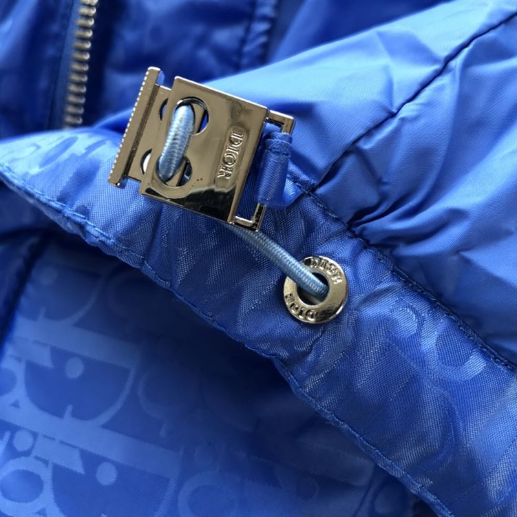 DIOR OBLIQUE DOWN JACKET BLUE TECHNICAL JACQUARD - DRC005