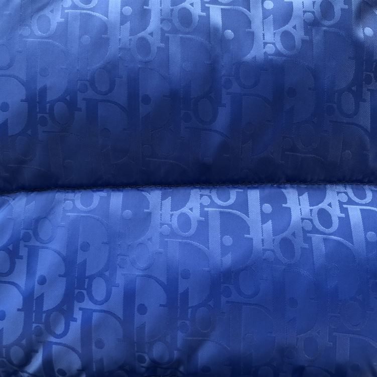DIOR OBLIQUE DOWN JACKET BLUE TECHNICAL JACQUARD - DRC005