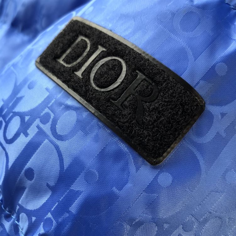DIOR OBLIQUE DOWN JACKET BLUE TECHNICAL JACQUARD - DRC005