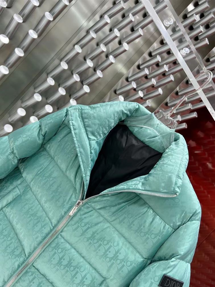 DIOR OBLIQUE DOWN JACKET SEA GREEN TECHNICAL JACQUARD - DRC004
