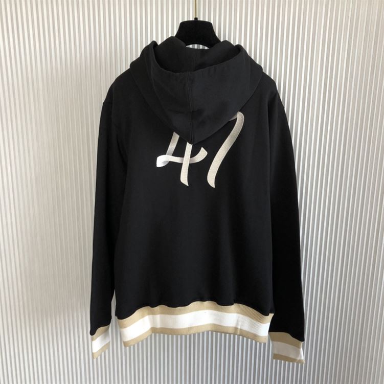 DIOR OVERSIZED HOODED SWEATSHIRT LIGHT BLACK ORGANIC COTTON FLEECE