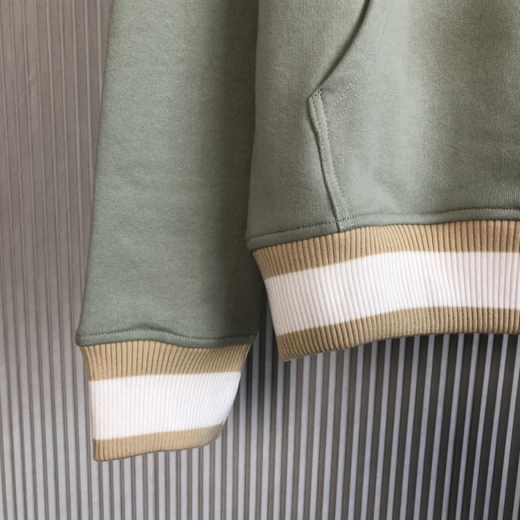 DIOR OVERSIZED HOODED SWEATSHIRT LIGHT GREEN ORGANIC COTTON FLEECE