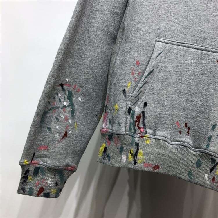 DIOR OVERSIZED SWEATSHIRT WHITE COTTON FLEECE WITH PAINT PRINT