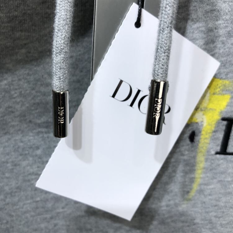 DIOR OVERSIZED SWEATSHIRT WHITE COTTON FLEECE WITH PAINT PRINT