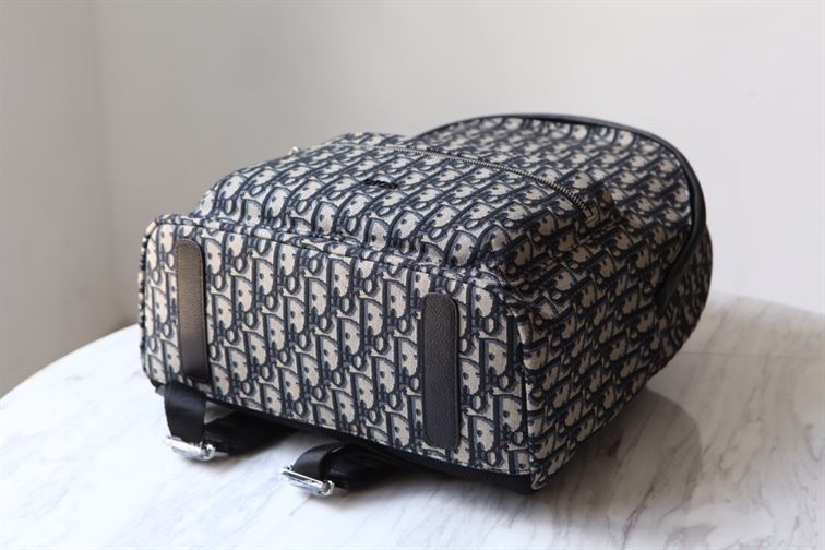 DIOR RIDER BACKPACK BEIGE AND BLACK DIOR OBLIQUE JACQUARD - DIO028