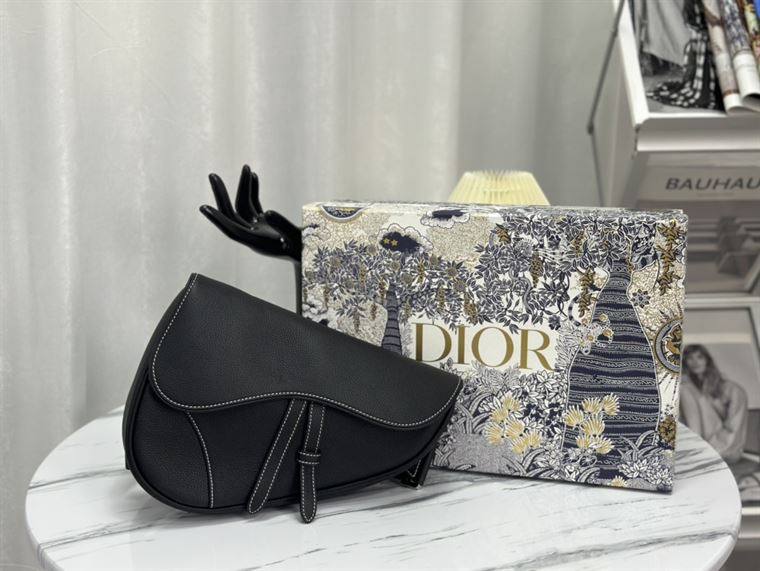 DIOR SADDLE BAG BLACK GRAINED CALFSKIN - DIO042