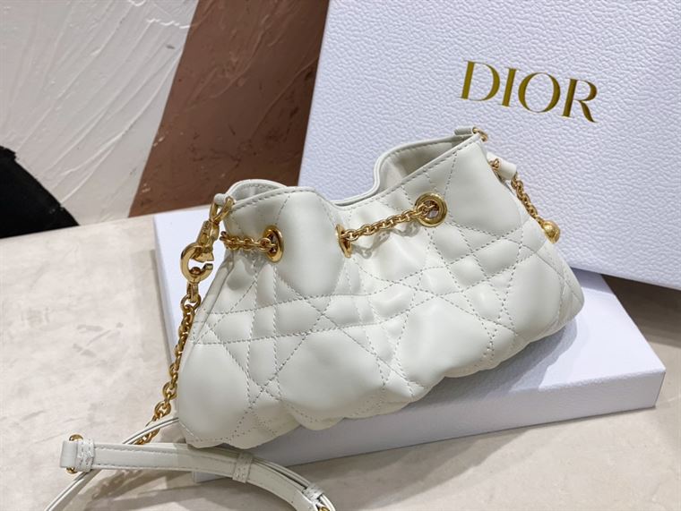 DIOR SMALL DIOR AMMI BAG WHITE SUPPLE MACROCANNAGE LAMBSKIN