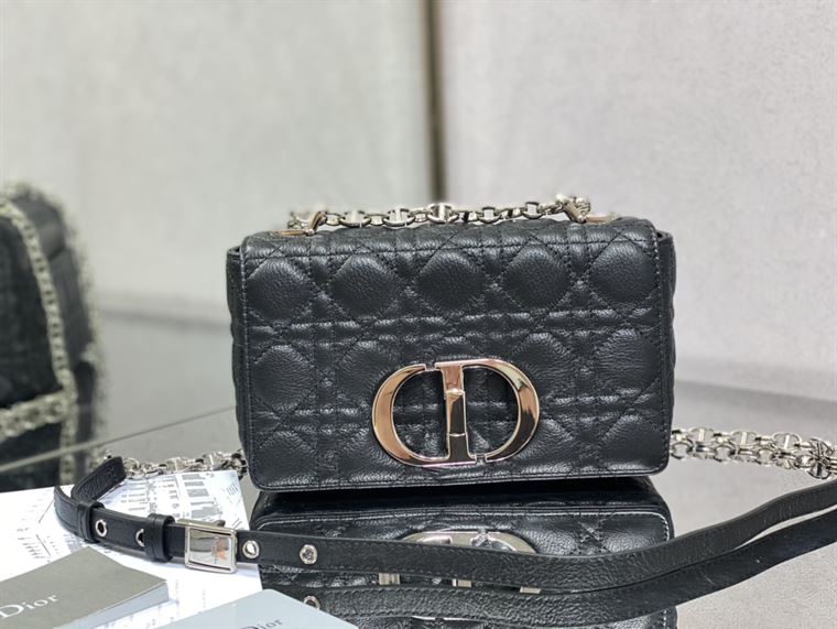 DIOR SMALL DIOR CARO BAG BLACK SUPPLE CANNAGE