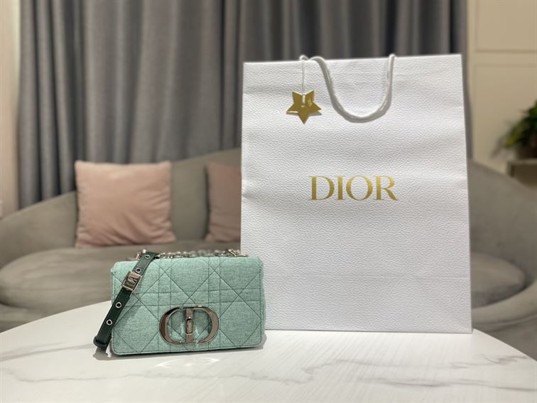 DIOR SMALL DIOR CARO BAG BLUE SUPPLE CANNAGE