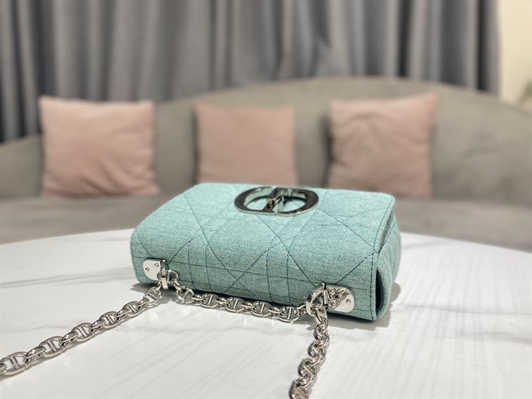 DIOR SMALL DIOR CARO BAG BLUE SUPPLE CANNAGE