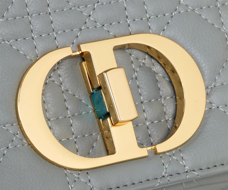 DIOR SMALL DIOR CARO BAG ETHEREAL GRAY SUPPLE