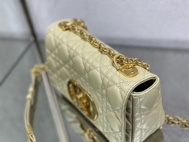 DIOR SMALL DIOR CARO BAG GOLD STONE SUPPLE