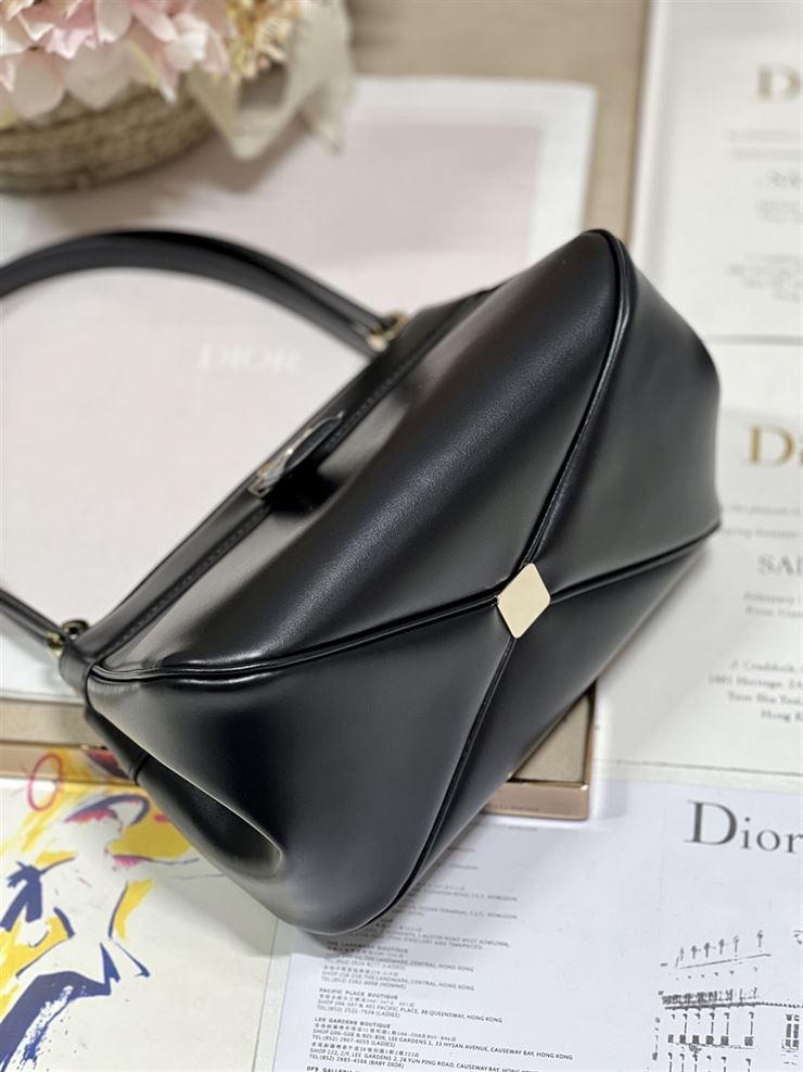 DIOR SMALL DIOR KEY BAG BLACK BOX CALFSKIN