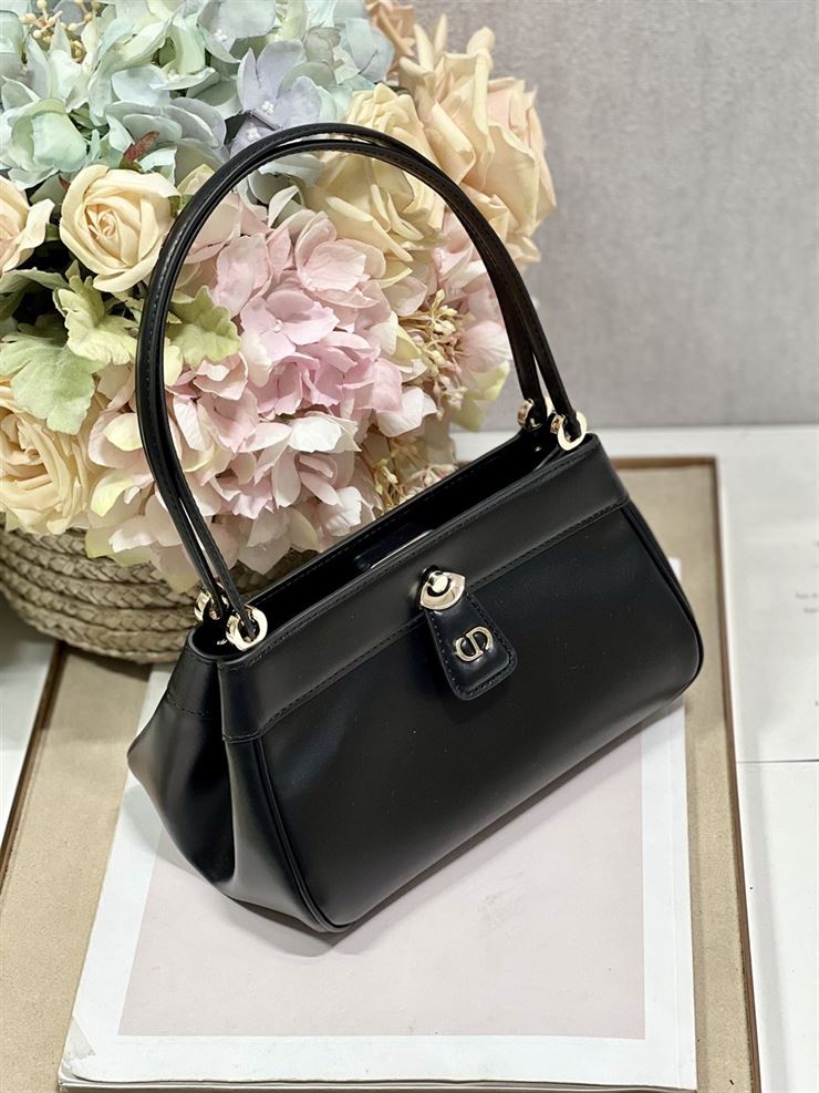 DIOR SMALL DIOR KEY BAG BLACK BOX CALFSKIN