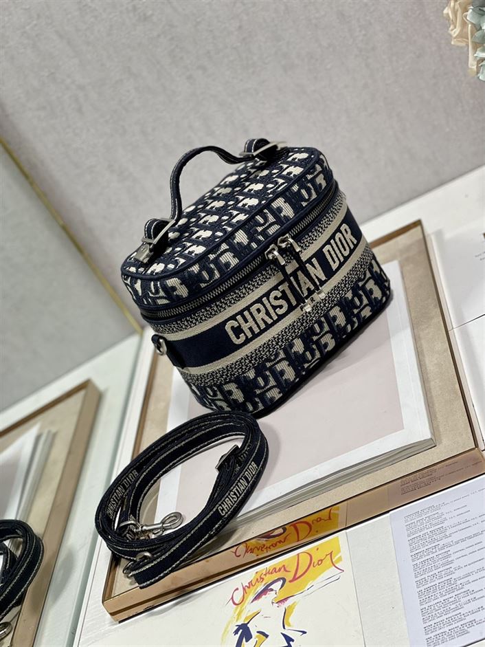 DIOR SMALL DIORTRAVEL VANITY CASE BLUE