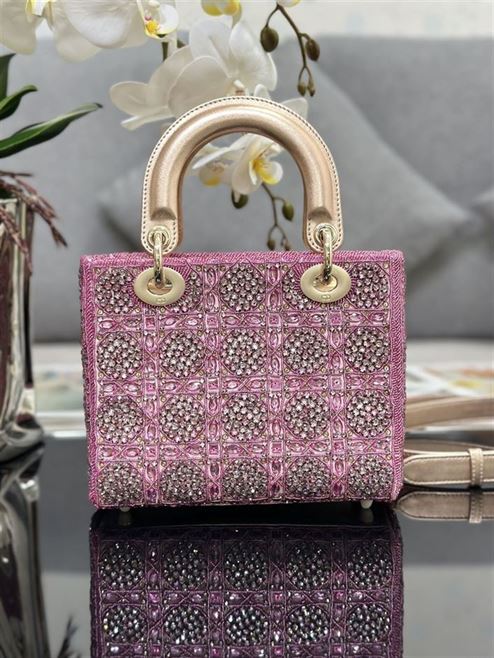 DIOR SMALL LADY DIOR PINK BAG