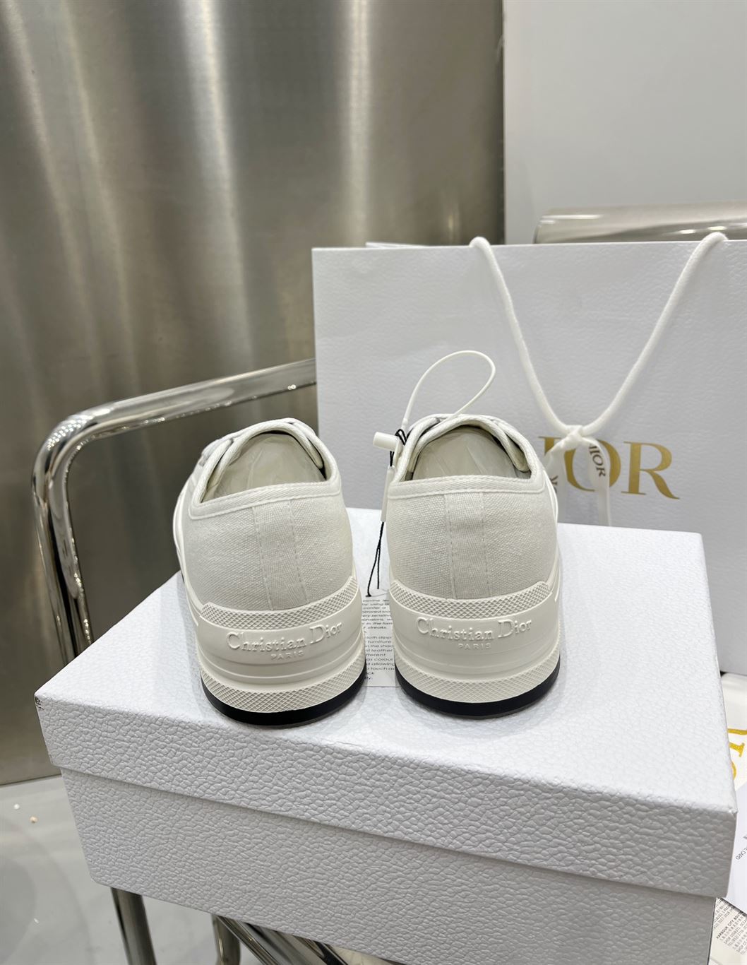 DIOR WALK'N'DIOR SNEAKER WHITE COTTON CANVAS - DO125