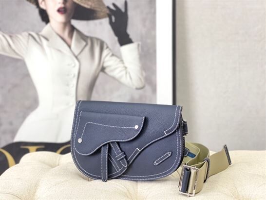 DIOR X KAWS POUCH SADDLE NAVY BLUE - DIO016