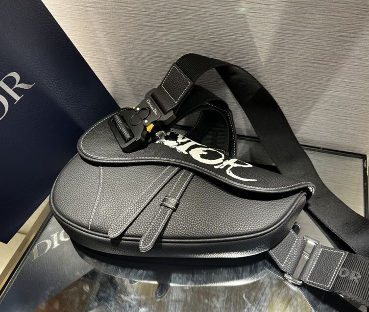 DIOR X PETER DOIG SADDLE BAG BLACK