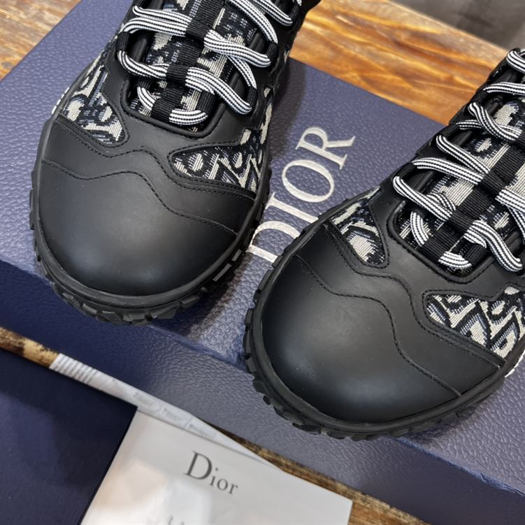 DIORIZON DERBY SHOE BEIGE AND BLACK DIOR OBLIQUE JACQUARD AND BLACK RUBBER - DO090