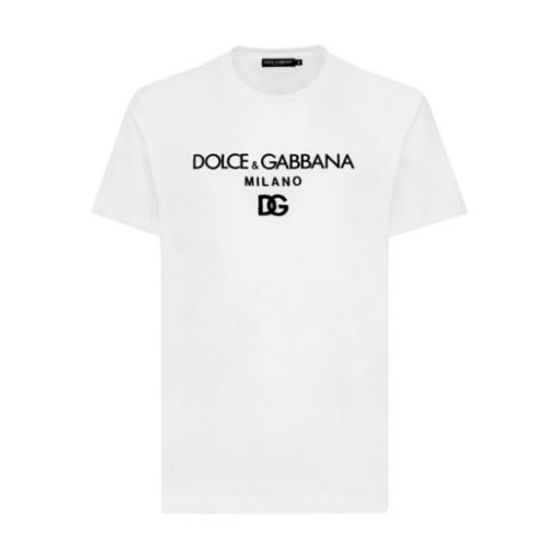 DOLCE & GABBANA COTTON T-SHIRT WITH DG EMBROIDERY - DT002