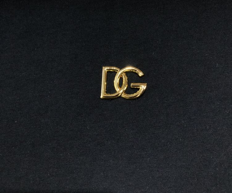 DOLCE &GABBANA COTTON T-SHIRT WITH METALLIC DG LOGO - DT015