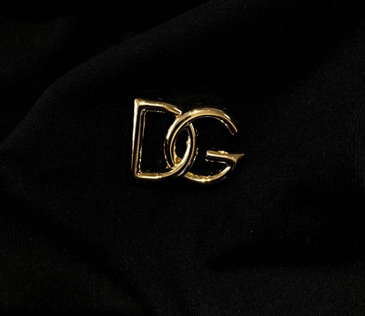 DOLCE &GABBANA COTTON T-SHIRT WITH METALLIC DG LOGO - DT015
