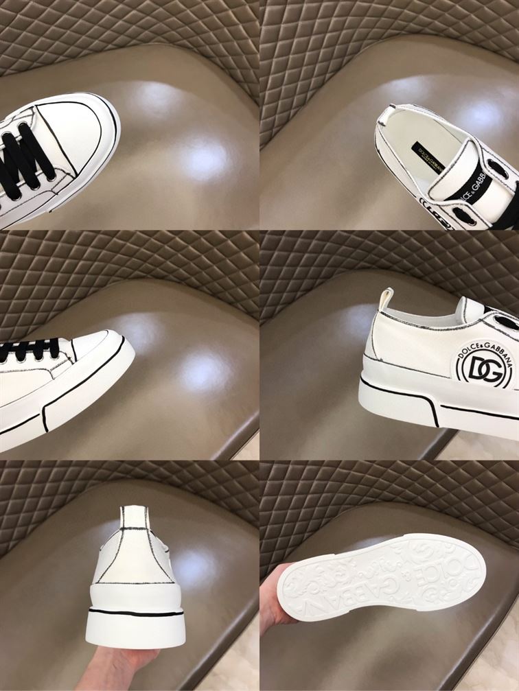 DOLCE & GABBANA HAND PAINTED CANVAS PORTOFINO LIGHT SNEAKERS IN WHITE – DG008