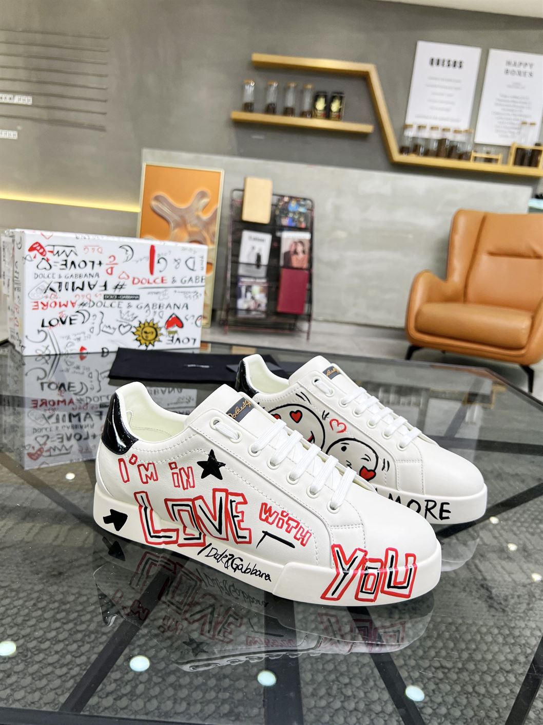 DOLCE & GABBANA PORTOFINO CUORE SNEAKERS MULTICOLOR – DG021