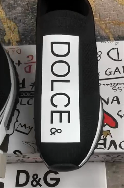 DOLCE & GABBANA SORRENTO LOGO SLIP ON BLACK WHITE – DG030