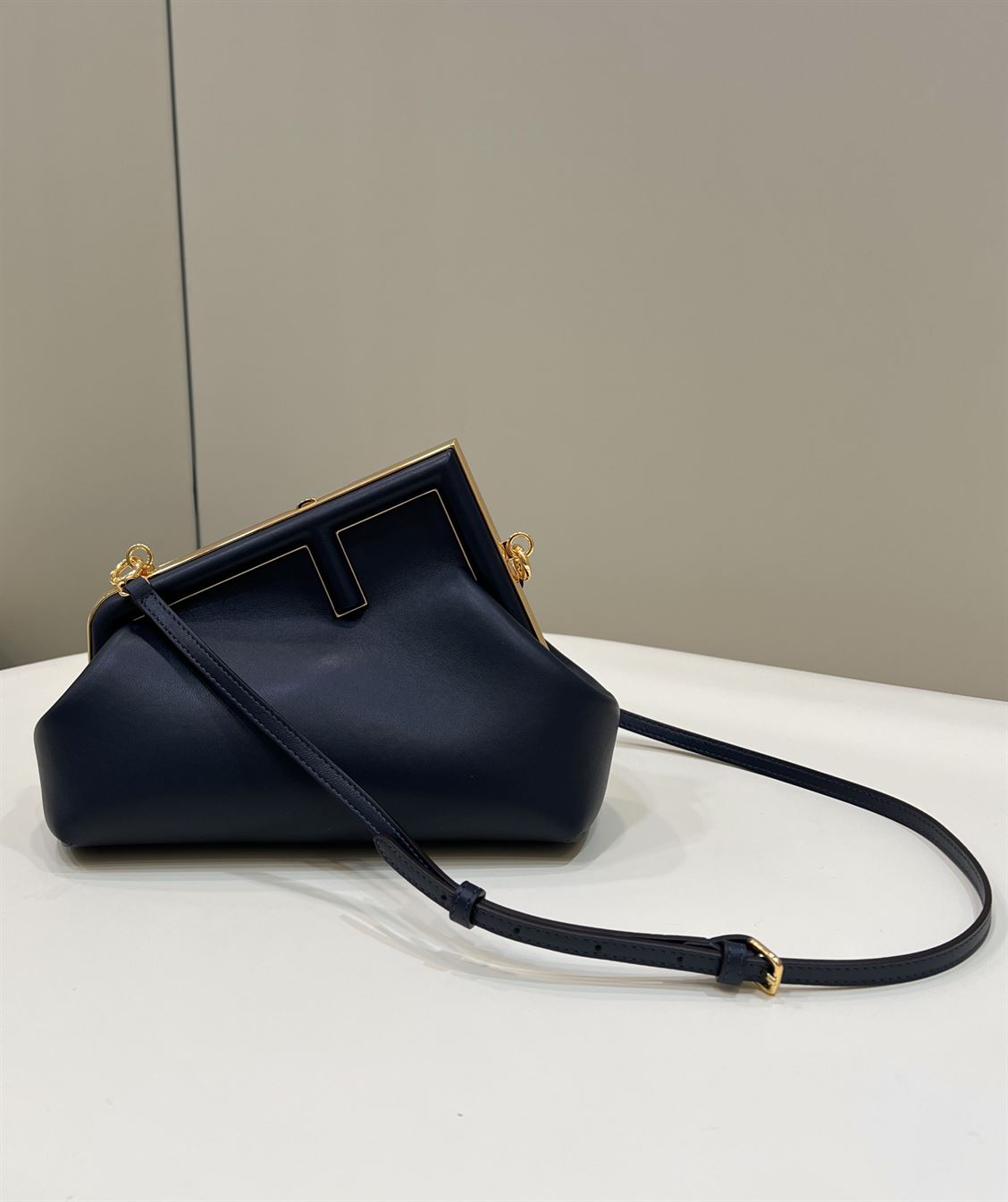 FENDI FIRST SMALL BLACK LEATHER BAG