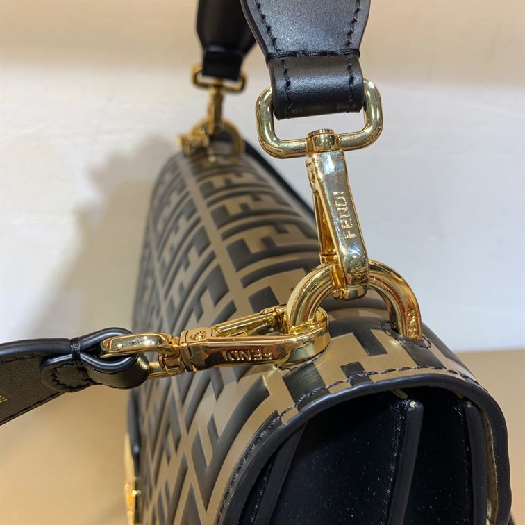 FENDI KAN I BLACK LEATHER BAG