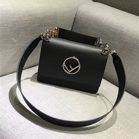 FENDI KAN I CALFSKIN LEATHER SHOULDER BAG