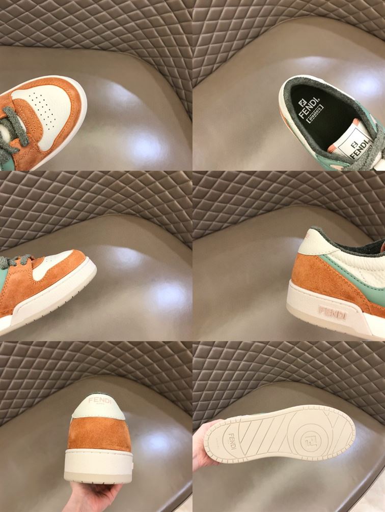 FENDI MATCH AMARANTH SUEDE LOW-TOPS SNEAKERES - FDS002