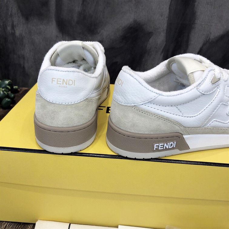 FENDI MATCH LOW-TOP SNEAKERS IN WHITE SUEDE - FDS004