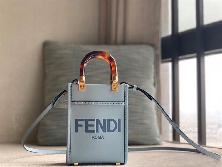 FENDI MINI SUNSHINE SHOPPER LIGHT BLUE
